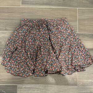 Floral Ruffled Tiered Mini Skirt